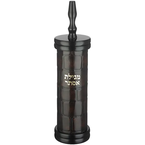 מגילת אסתר ספרדי קוטר 9 ס"מ עץ + פיו כותל עם פלקטה 31 ס"מ, UK82518, ארט יודאיקה