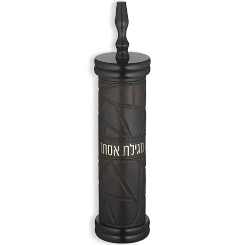 מגילת אסתר ספרדי קוטר 9 ס"מ עץ + פיו פאזל עם פלקטה 39 ס"מ, UK82205, ארט יודאיקה