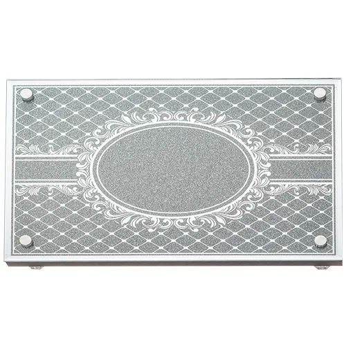 מגש זכוכית מהודר עם מראה ונצנצים 35X23 ס"מ, UK47906, ארט יודאיקה