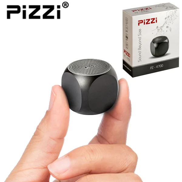 "פיצי מיני" PiZZi Mini רמקול Bluetooth עוצמתי 3W במיוחד 35 מ"מ בלבד בצבע שחור, PZ 4700-6 זיאוס