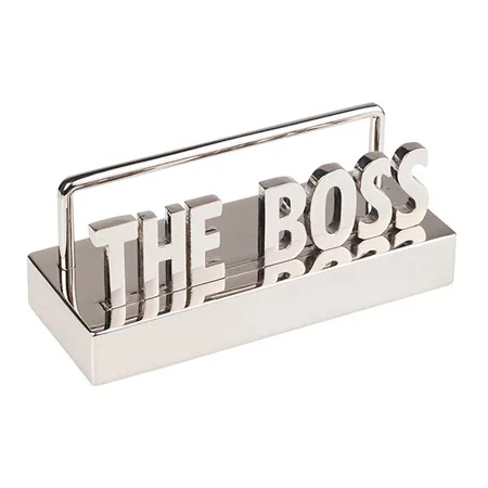 "THE BOSS" מעמד כרטיסי ביקור מתכת מבריק, 2828 זיאוס