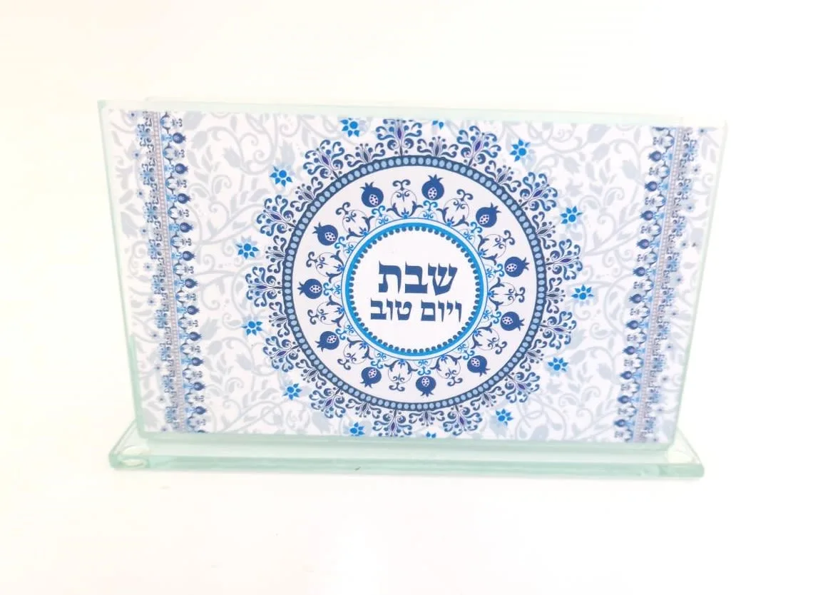 מחזיק גפרורים זכוכית עם הדפסה "הדלקת נרות"