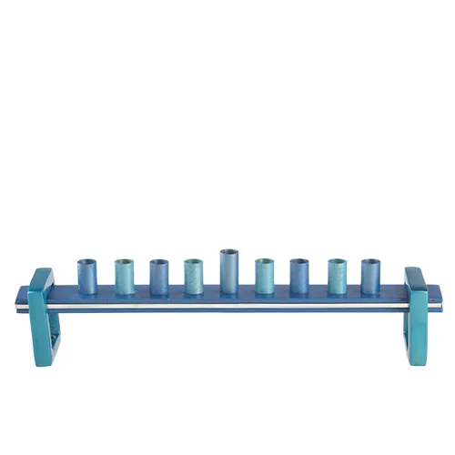 חנוכייה אלומיניום לנרות מהודרת 27x5 ס"מ, UK42375, ארט יודאיקה