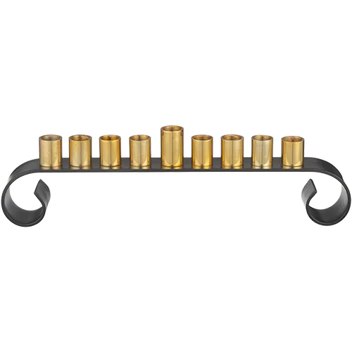 חנוכייה אלומיניום לשמן מהודרת 30x8 ס"מ, UK42412, ארט יודאיקה