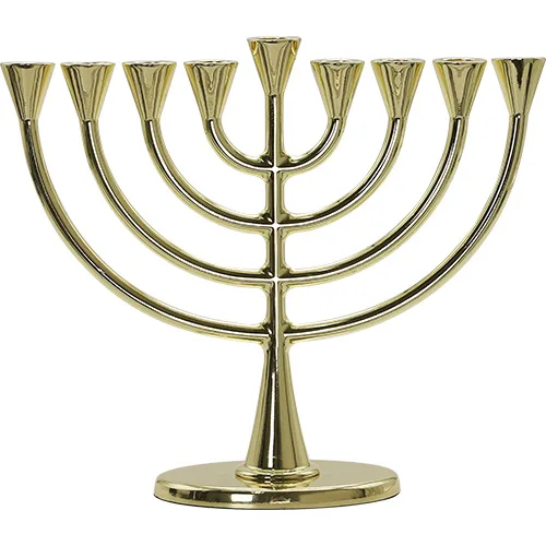 חנוכייה מתכת ציפוי זהב 19X23 ס"מ, UK50371, ארט יודאיקה