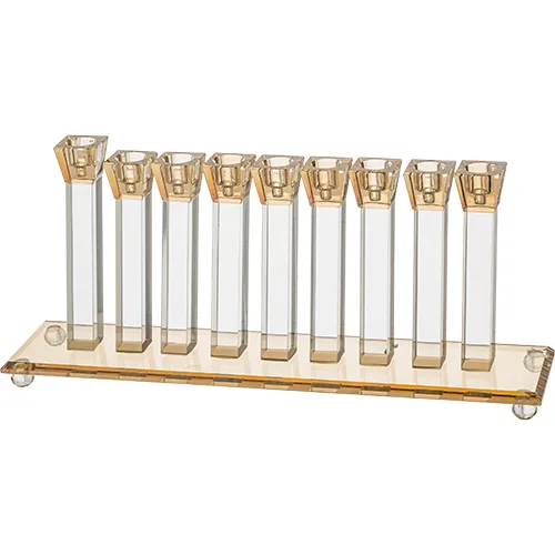 חנוכייה קריסטל מהודרת 16X39 ס"מ, UK40815, ארט יודאיקה