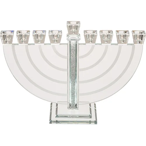 חנוכייה קריסטל מהודרת 22X30 ס"מ, UK42197, ארט יודאיקה