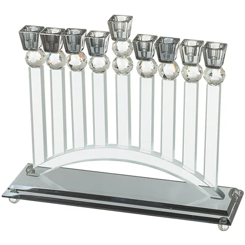 חנוכייה קריסטל מהודרת 34X28 ס"מ, UK81782, ארט יודאיקה