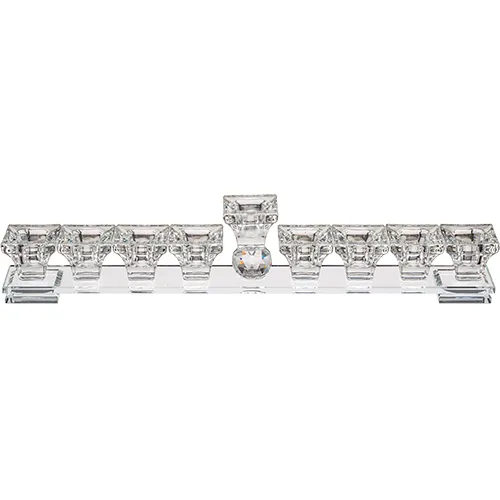 חנוכייה קריסטל מהודרת 37x6 ס"מ, UK42156, ארט יודאיקה