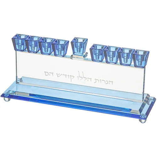 חנוכייה קריסטל מהודרת 7X28 ס"מ, UK40550, ארט יודאיקה