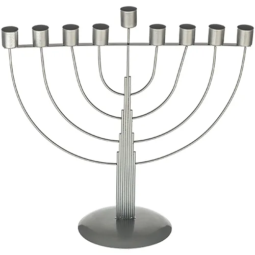 חנוכיית חוטים חצי עגול לשמן - מוכספת 33X41 ס"מ, UK42831, ארט יודאיקה