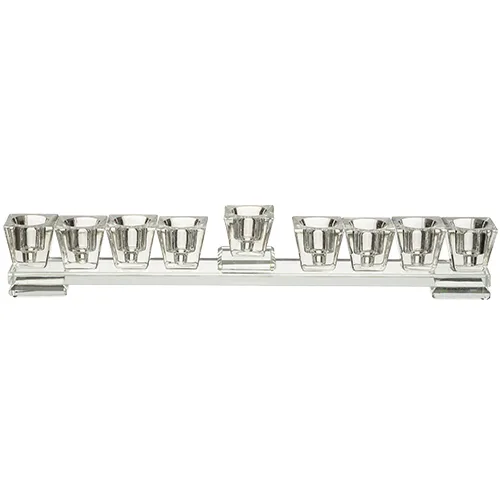 חנוכיית קריסטל מהודרת עם בסיס 7x28 ס"מ, UK47567, ארט יודאיקה