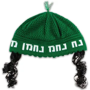 כיפה פריק ירוק עם פאות "נחמן מאומן" 24 ס"מ, UK11903, ארט יודאיקה