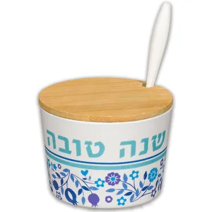 כלי לדבש "במבוק טבעי" "שנה טובה" - 6.5 ס"מ, UK49052, ארט יודאיקה