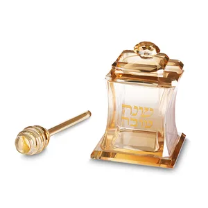 כלי מהודר לדבש מקריסטל "זהב" 11 ס"מ, UK83046, ארט יודאיקה