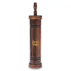 מגילת אסתר ספרדי גוף עץ עם חריטה עבור קלף 39, UK82597, ארט יודאיקה