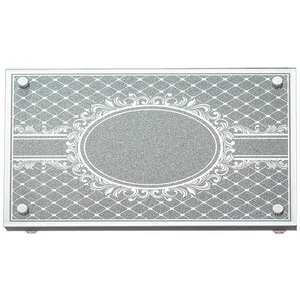 מגש זכוכית מהודר עם מראה ונצנצים 35X23 ס"מ, UK47906, ארט יודאיקה