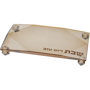 מגש קריסטל זהב יהלום 23X13 ס"מ, UK82042, ארט יודאיקה