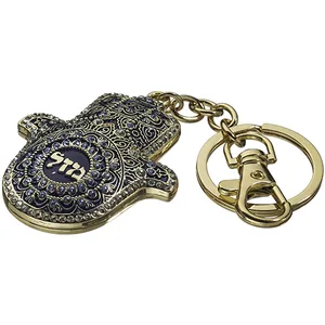 מחזיק מפתחות חמסה "מזל" משובץ 5.5 ס"מ, UK35849, ארט יודאיקה
