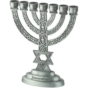 מנורה 7 קנים גימור פיוטר 10 ס"מ, UK42592, ארט יודאיקה
