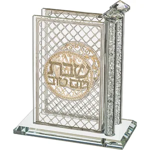 מעמד לגפרורים קריסטל עם פלקטות "עיטורים" 12X12 ס"מ, UK42430, ארט יודאיקה