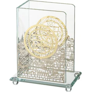 מעמד קריסטל לזמירות שבת עם פלקטה 20X16 ס"מ, UK80072, ארט יודאיקה