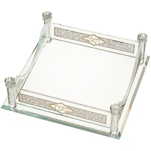 מעמד קריסטל למצות עם פלקטה 21X21 ס"מ, UK80075, ארט יודאיקה