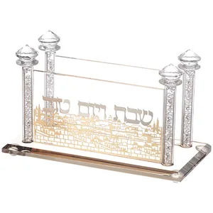 מפיון קריסטל מהודר עם פלקטה "נוף ירושלים" 17x9 ס"מ, UK42665, ארט יודאיקה