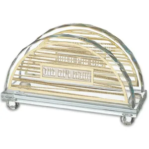 מפיון קריסטל מהודר עם פלקטה "פסים" 15.5X10 ס"מ, UK82798, ארט יודאיקה