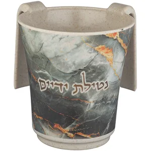 נטלה "במבוק עבה" עם הדפסה "נטילת ידים" 14 ס"מ, UK80996, ארט יודאיקה