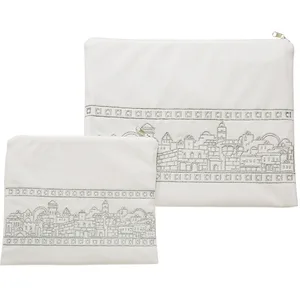 סט טלית תפילין קטיפה עם ריקמה 36x29 ס"מ, UK67095, ארט יודאיקה