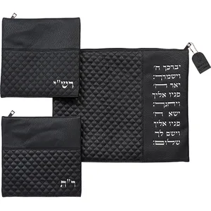 סט טלית תפילין רש"יתם דמוי עור 34X40 ס"מ, UK67059, ארט יודאיקה