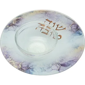 סט להגשת תפוח בדבש זכוכית בלתי שבירה 19 ס"מ, UK81503, ארט יודאיקה