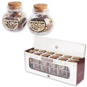 סטנד כלי בשמים זכוכית עם תערובת פרחים מעורב 24 יח, UK82038, ארט יודאיקה