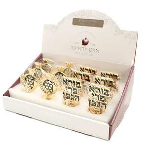 סטנד מעורב זהב פקק לבקבוק יין 12 יח, UK49324, ארט יודאיקה