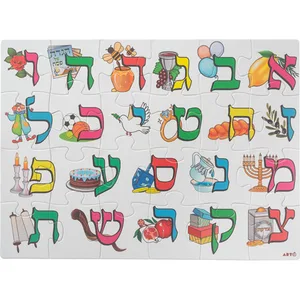 פאזל 24 חלקים לילדים "א"ב" 38X28 ס"מ, UK80795, ארט יודאיקה