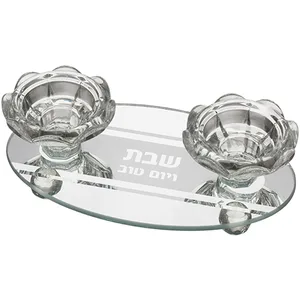 פמוטי זכוכית מהודר 17X10 ס"מ, UK80069, ארט יודאיקה