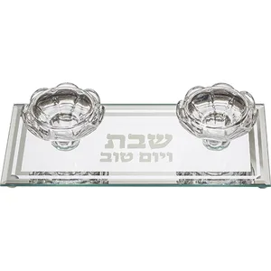 פמוטי זכוכית מהודרים מזכוכית 20x9 ס"מ, UK40905, ארט יודאיקה