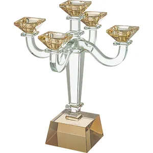 פמוטי קריסטל חמשייה מהודרים 34 ס"מ, UK42667, ארט יודאיקה