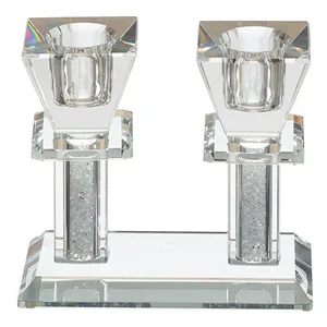 פמוטי קריסטל מהודרים עם אבנים 8.5 ס"מ, UK46896, ארט יודאיקה
