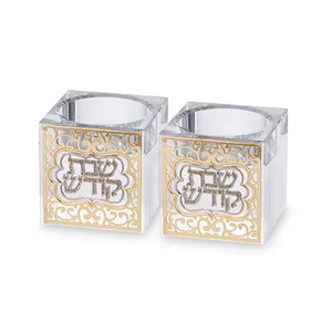 פמוטי קריסטל עם פלקטה "עיטור" 5 ס"מ, UK81817, ארט יודאיקה