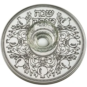 צלחת זכוכית לדבש עם פלקטה 19X23 ס"מ, UK49195, ארט יודאיקה
