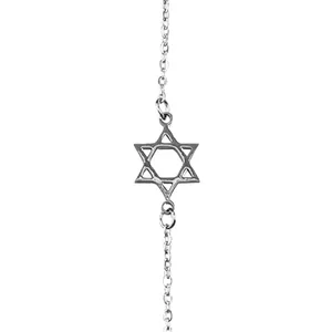 צמיד סטיינלס מוכסף 22 ס"מ מגן דוד 1.5 ס"מ, UK90898, ארט יודאיקה