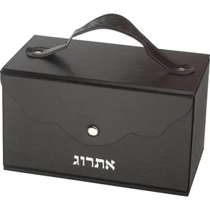 קופסא מהודרת לאתרוג דמוי עור עם ידית ומנעול 13x19 ס"מ, UK81760, ארט יודאיקה