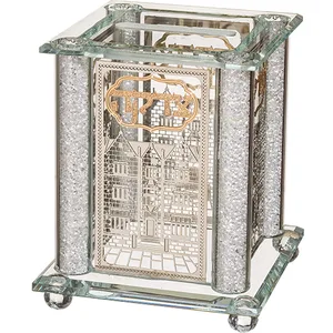 קופת צדקה קריסטל עם פלקטות "בית הרבי" 9X13 ס"מ, UK41318, ארט יודאיקה