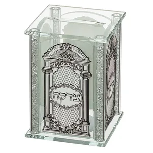 קופת צדקה קריסטל עם פלקטות 9X13 ס"מ, UK45400, ארט יודאיקה