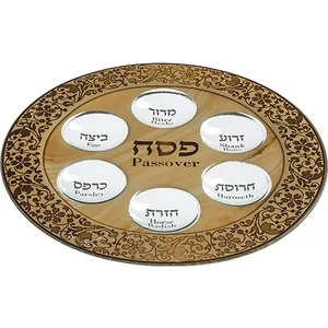 קערת פסח זכוכית מהודרת 35 ס"מ, UK42725, ארט יודאיקה