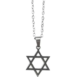 שרשרת סטיינלס מוכסף 50 ס"מ מגן דוד 1.5 ס"מ, UK90902, ארט יודאיקה