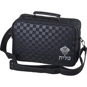 תיק טלית קטן גוון שחור פיו מפואר אותיות בולטות "כתר" 23X36 ס"מ, UK67261, ארט יודאיקה