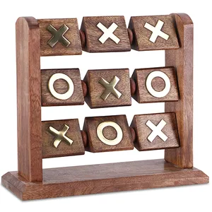 משחק איקס עיגול XO עם קוביות עץ ונחושת, 5364 זיאוס